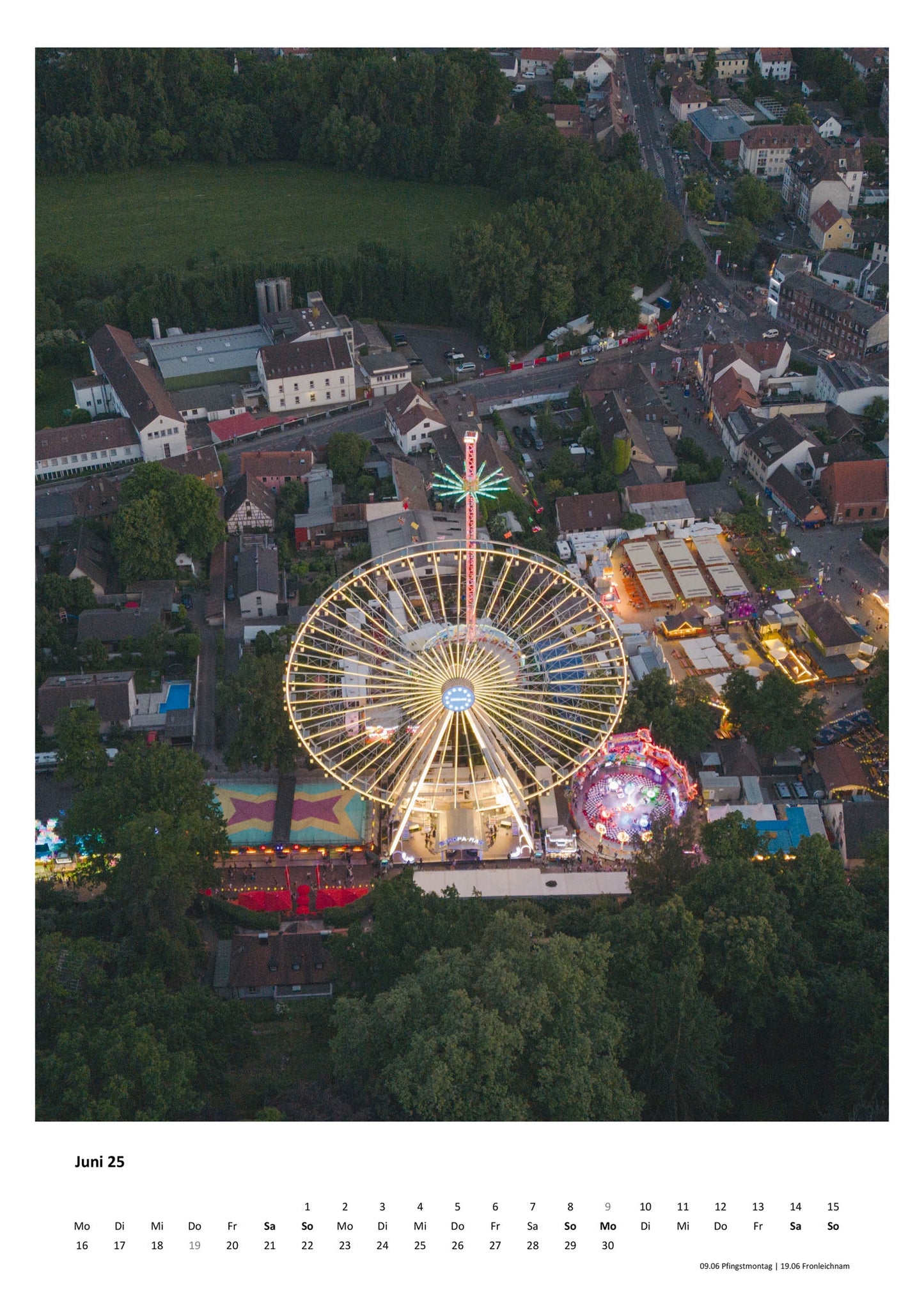 Kalender Erlangen von oben 2025